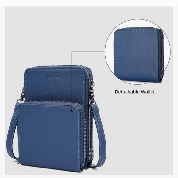 ECOSUSI Blue Crossbody/Satchel/Wristlet Bag, Versatile - Picture 11 of 15